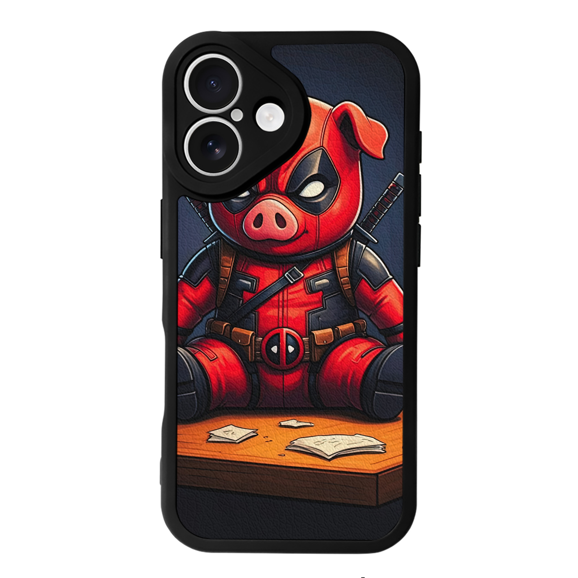 （画像用） Deadpool デッドプール 【iPhone 16シリーズ対応】シリコンスマホケース（レザー調） 材質：シリコン